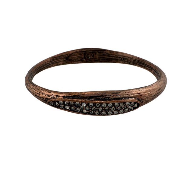 Women's Rhinestone Copper Bangle Bracelet - Picture 1 of 16